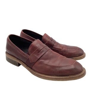Donald J. Pliner Zan-D9 Mens Oxblood Leather Penny Loafers Dress Shoes Size 11.5